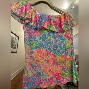 Lilly Pulitzer One Shoulder Cotton Blouse